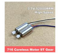 7mm*16mm 716 Coreless electronic starter Engine Cooling Hole DC 1.5V-4.2V 3V 3.7V High Speed 9T teeth Gear electronic starter ICXLPMC(Red Blue wire Motor)