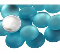7mm Blue Aqua Lite H507 Flat Back Frosted Finish Acrylic Round Cabochons - 100 Pieces