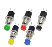7mm Push Button Switch Momentary PBS-110 Normally Open NO NC Press The Reset ON OFF 5/20Pcs(PBS-110 NO Black,5pcs)