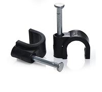 7mm Round Black Cable Clips Pack of 100