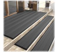 7mm Rubber Stair Treads Outdoor Heavy-Duty Non-Slip | Stair-Treads Non-Slip, Edge-Binding Design, Weather Resistant, Exterior Stair Runner for Steps(Gray1,31.4x39.3"(80x100cm))