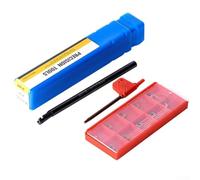 7mm S07K-SCLCR06 Lathe Boring Bar Holder Tool with 10pcs CCMT060204 Carbide Inserts, Right Hand 95 Degree for CNC Turning Applications,