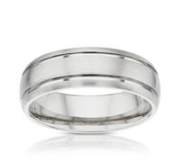 7mm Titanium Matte & Polished Groove Band