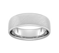 7mm Traditional Court Heavy Diagonal Matt Finish Wedding Ring In 9 Carat White Gold - Ring Size V