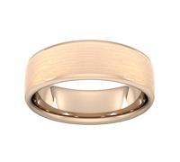 7mm Traditional Court Heavy Matt Finished Wedding Ring In 9 Carat Rose Gold - Ring Size R