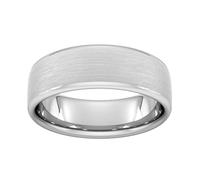 7mm Traditional Court Heavy Matt Finished Wedding Ring In Platinum - Ring Size P