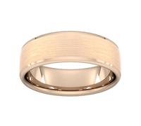 7mm Traditional Court Heavy Polished Chamfered Edges With Matt Centre Wedding Ring In 18 Carat Rose Gold - Ring Size S