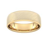 7mm Traditional Court Standard Diagonal Matt Finish Wedding Ring In 18 Carat Yellow Gold - Ring Size S