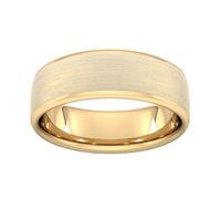 7mm Traditional Court Standard Matt Finished Wedding Ring In 9 Carat Yellow Gold - Ring Size R