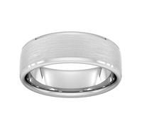 7mm Traditional Court Standard Polished Chamfered Edges With Matt Centre Wedding Ring In 18 Carat White Gold - Ring Size R