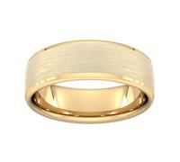 7mm Traditional Court Standard Polished Chamfered Edges With Matt Centre Wedding Ring In 9 Carat Yellow Gold - Ring Size R