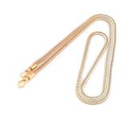 7mm Wide, Snake-Shaped Chain, Flat Metal Replacement Handle, Suitable for Purses, Totes, and Crossbody Bags,Gold,40