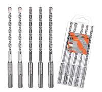 7mm x 160mm SDS Plus Rotary Hammer Drill Bit Set 5Pcs SDS Masonry Drill Bit | SDS Plus Shank, 4-Cutter Tungsten Carbide Tip, Cross Drill Bits for Wall Stone Concrete Brick Cement Granite Marble Masonry