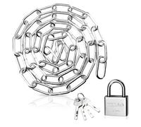7mm x 80cm Heavy Duty Padlock and Chain, 304 Stainless Steel Link