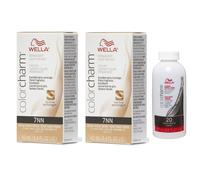 (7NN+7NN+Developer (Vol. 20) 3.6oz) Wella Color Charm Permanent Liquid Haircolor