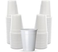 7oz/200ml White Plastic Drinking Cup Disposable Vending Glasses X 3000 ECONX White One Size