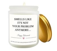 7oz Funny Retirement Gifts for Women Men, Scented Soy Wax Candle, Happy Retirement Candle Presents for Colleagues Leaving Gifts Colleague Retirements Gift Ideas Work Bestie Teacher Friends
