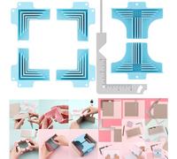7PACK Corner Guides for Chipboard Boxes,with 5-in-1 Book Cover Guide Metal Bookbinding Cover Tool for Box Making,Cartonnage Corner Holding Tool for Gluing Papers for 1mm,1.5mm,2mm and 3mm Thicknesses