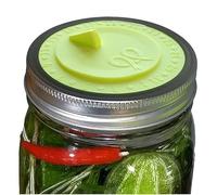 7pack Maintenance free airlock waterless fermentation lids for wide mouth mason jars. Make Sauerkraut, Kimchi, Pickles, any fermented vegetable probiotic foods. BPA free, mold free, dishwasher safe.