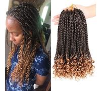 7Packs 10Inchs Crochet Braids Box Braids Extensions Hair Prelooped Crochet Hair Crochet Braids Hair Extensions Goddess Box Braids Crochet Hair Extensions for Black Women (#T27)