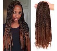 7Packs/Lot Box Braids Crochet Hair Extensions Pre looped Crochet Braids Box Braid Hair for Black Women (14Inch(Pack of 7), #T-30)