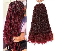 7Packs Passion Twist 18-Inch Water Wave Crochet Hair Extensions With Braiding Material (18-inch, Tbug)