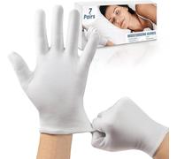 7Pair Moisturising Cotton Gloves for Eczema & Dry Hands,Stretchable Washable White Gloves for Men and Women