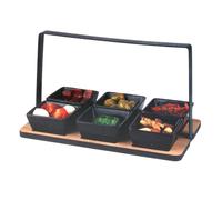 (7PC Appetizer Tray) Assorted Snack Dish Serving Dishes Tray Dip Nibble
