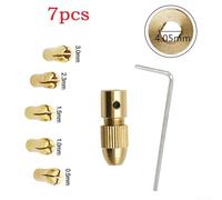 7pc Brass Collet Set for Motor Shaft 0.5-3mm Mini Drill Chuck Adapter with 2.35/3.17/4.05/5.05mm Copper Folders Compatible with Electric Hand Drills for PCB(4.05mm)