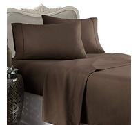 7Pc California King Chocolate Solid 1000 Thread Count Egyptian Cotton Set - Includes Sheet Set & Duvet Set