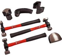 7Pc Car Auto Body Dent Repair Panel Kit + Case - Beaters Beating Fibreglass Hammer Vehicle Body Repairing Set Fixing Hammers