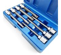 7Pc Extra Long Spline Socket Bit Set 3/8" Male Spline Bits In Case Sd080