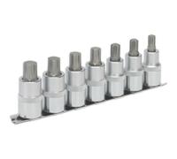 7pc Ribe Star Socket Bit Set - 1/2" Square Drive - 55mm Long S2 Steel Shafts