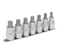 7pc Ribe Star Socket Bit Set - 1/2" Square Drive - 55mm Long S2 Steel Shafts