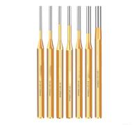7pc Roll Pin Punch Set 2-10mm Alloy Steel | for cr-v alloy construction, gold finish, rust resistant, 150mm length, heavy duty use