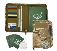 7PC Tactical Notebook Portfolio Organizer with Zipper, Military Waterproof Notebook Cover with 5pc All-Weather Top-Spiral A5 Stone Paper Notepads and Pen Holder for Outdoor Recording Hiking Field