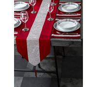 7pc Velvet Red Dimante Runner Set