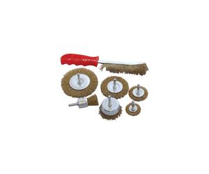 7pc Wire Brush Set Wheel Brushes Brass Hand Brush Wheel Rotary Cleaning Drill
