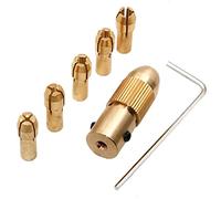 7Pcs 0.5-3mm Brass Drill Chuck Set Small Electric Drill Bit Collet Mini Twist Drill Chucks Adapter for Rotary Tools Fits 3.17mm Motor Shaft