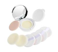7Pcs 0.5oz White Empty Luxurious Portable Air Cushion Puff Box Set, Cushion Foundation Container with Mirror and Sponge Puff, Portable Make Up Powder Container Case for Liquid Foundation BB Cream