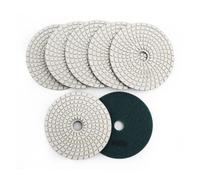 7pcs 100mm Wet Polishing Pads Set White Resin Bond Granite Marble 4inches Sanding Disc #50-BUFF Grinder Tool(7pcs 800)