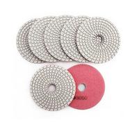 7pcs 100mm Wet Polishing Pads Set White Resin Bond Granite Marble 4inches Sanding Disc #50-BUFF Grinder Tool(7pcs 3000)