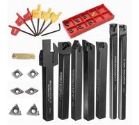 7pcs 10mm Shank Lathe Turning Tool Holder Boring Bar with 7pcs VP15TF Carbide Inserts