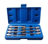 7pcs 110mm Ball End Hex Socket Set H3-H10 with 3/8 Inch Square Drive Adapter for Tight Spaces and Deep Recesses