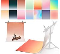7PCS 14Patterns Photography Gradual Background Paper Without Stand, Double-Sided Waterproof Reusable 34x23in Morandi Photo Tabletop Backdrops for Food Jewelry Cosmetics Makeup
