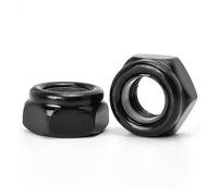 7PCS/15PCS/30PCS/40PCS/50PCS M2 .5 M3 M4 M5 M6 M8 M10 M12 304 Stainless Steel Black Carbon Zinc Nylon Insert Lock Nut Self-locking Nylock Nuts(Black Carbon Steel,M4 (40PCS))