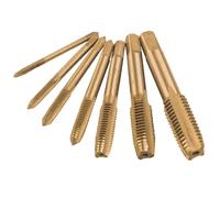 7Pcs 3-12 HSSs Metric Right Hand Machine Straight Fluted Screw Thread Tap Set Metric Plugs Tap Drill Bit Set Tool HSS Screw Thread