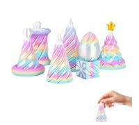 7PCS 3D Printed Fidget Toy for Adults Impossible Cone Spiral Cone & Pyramid Passthrough Sculpture Set Unique Mini Desktop Decorations Cool Office Desk Toy for Stress Relief and Focus (Style B)