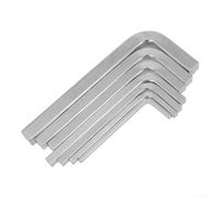 7pcs 3mm, 4mm, 5mm, 6mm, 7mm, 8mm, 10mm L Shape Square Head Wrench, Chromium Vanadium Steel, Silver