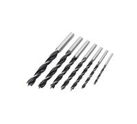 7Pcs 3mm, 4mm, 5mm, 6mm, 7mm, 8mm, 10mm Round Shank Drill Bits Woodworking Drill Woodworking Drilling White/Black Carbon Steel Round Shank High Hardness
